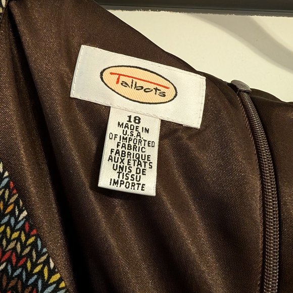 Talbots Vibrant Patterned Long Sleeve Dress - Picture 4 of 5